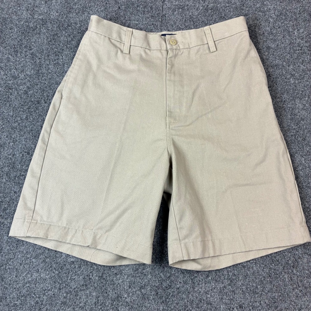 Blue Generation Mens Khaki Chino Shorts Tan Size W28 Cotton Blend Flat Front